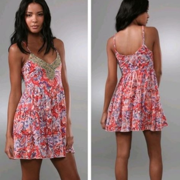 Free People Beaded Floral Dress - Picture 1 of 12